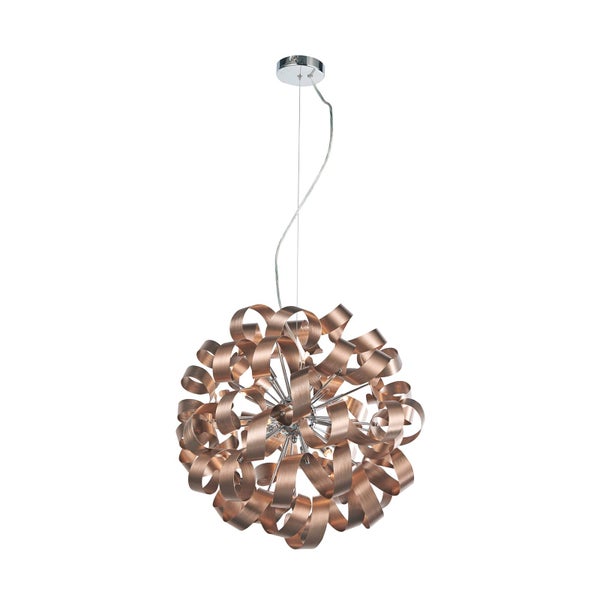 Lucande Pendelleuchte Kaelor (Design, Modern) in Kupfer aus Aluminium (12 flammig G9) - Deckenlampe Esstischlampe Hängelampe Hängeleuchte Wohnzimmerleuchte