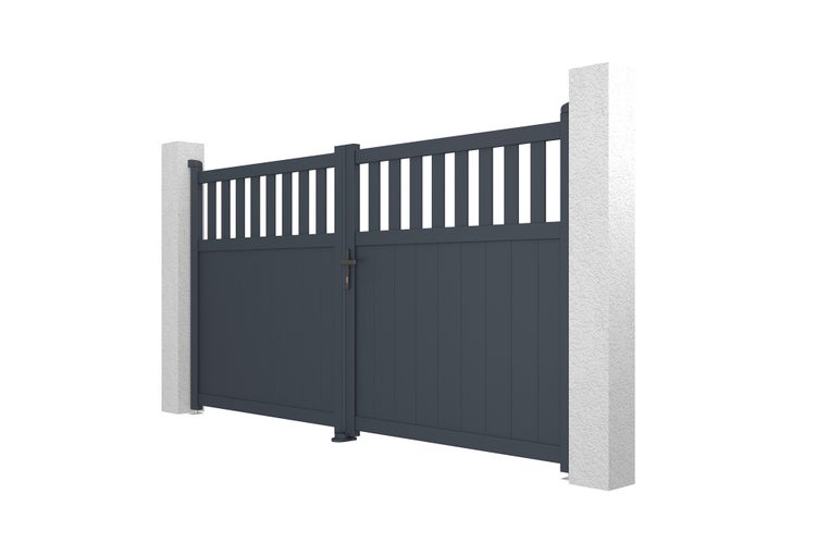 SANTIS 300B160 Flügeltor-Paket + 2 EIFEL-Pfosten h.190cm Grau
