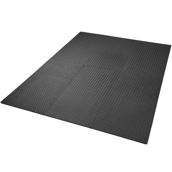 Schutzmattenset tectake leichte Reinigung und flexibel erweiterbar 12-teilig mit 24 Randstücken 61 x 61 cm