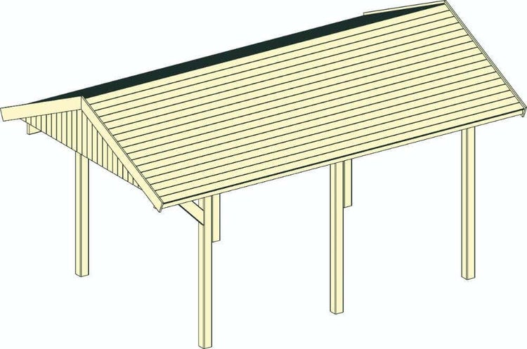 Alpholz Satteldachcarport Tirol Carport aus Holz in Grün, Unterstand, Überdachung imprägniert