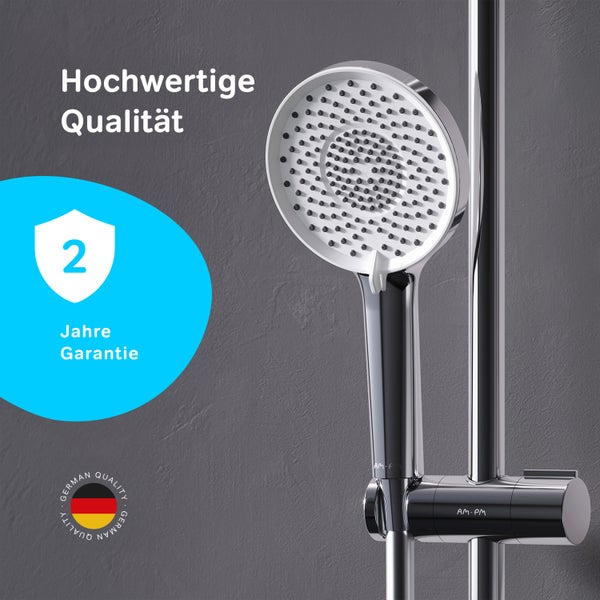 Handbrause mit Duschstange von AM PM mit zwei Jahren Garantie und deutschem Qualitätssiegel