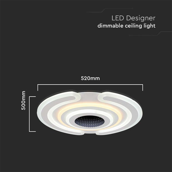 Dimmbare LED Designer Deckenleuchte, 520 mm breit und 500 mm hoch