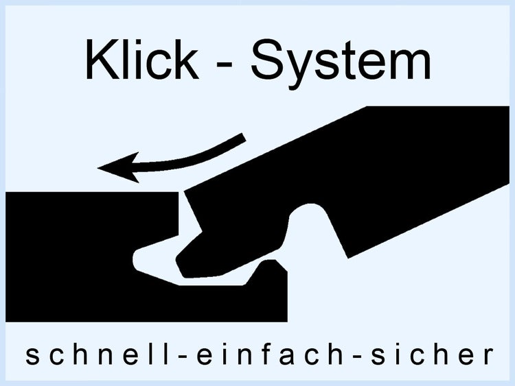 Klick-System für eine schnelle, einfache und sichere Verlegung.