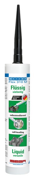WEICON Flex 310 M® Flüssig schwarz|flüssiger Kleb- und Dichtstoff auf MS-Polymer-Basis|310 ml|schwarz