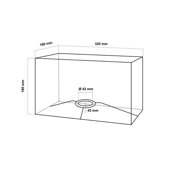 Rechteckiger Lampenschirm 32 x 16 x 18 cm grau