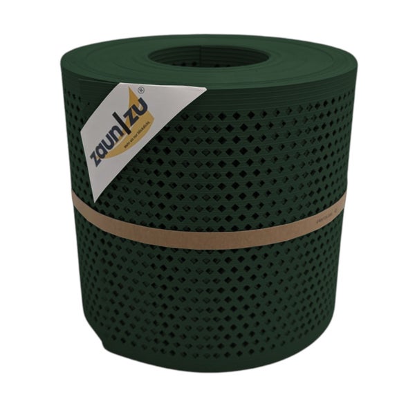 Zaunfolie auf Rolle mit Rautenmuster und Zaunzu Etikett