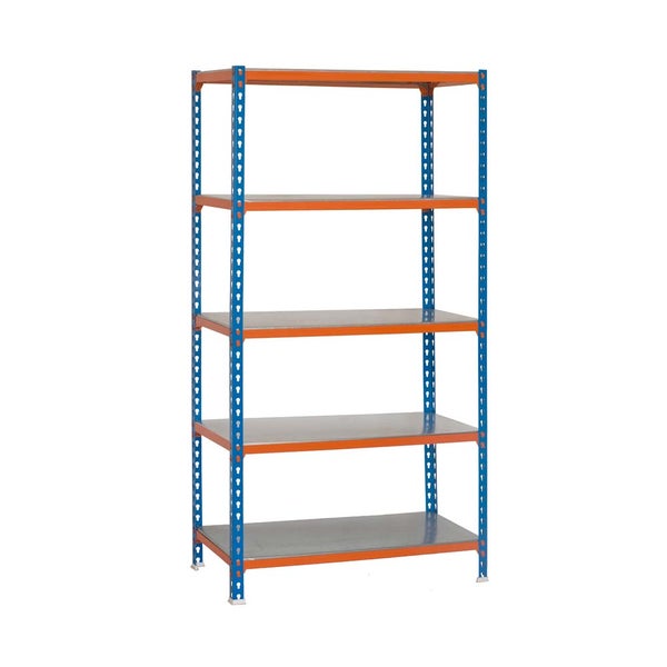 PROREGAL Schwerlastregal Big Metal Shark HxBxT 200 x 120 x 50 cm Fachlast 200 kg Blau-Orange