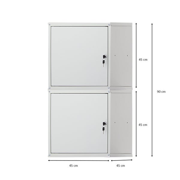 PROREGAL Mega Deal 2x Schließfachwürfel Cubic XL HxBxT 45 x 45 x 45 cm Grau