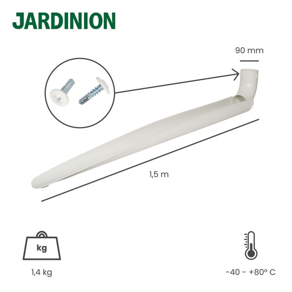 Jardinition Dachrinnen-Set mit Schrauben, 1,5 Meter lang und 90 Millimeter Durchmesser