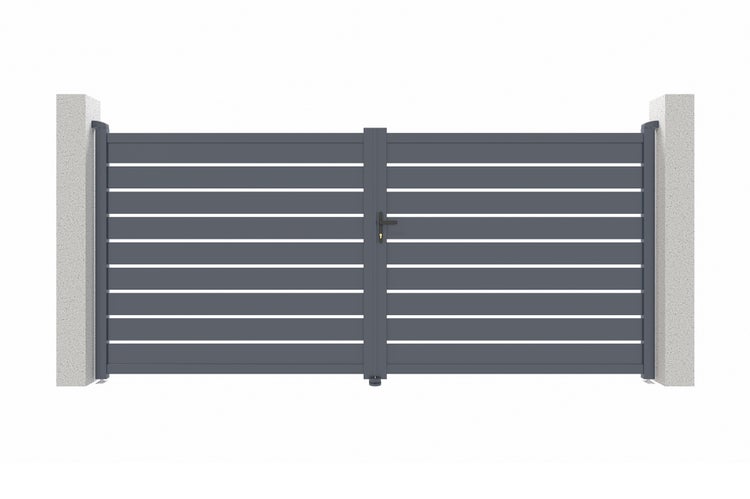 Doppelflügeltor 3m VOGEL 300B180 Aluminium Grau