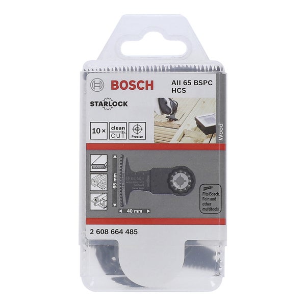 Bosch 10x HCS Tauchsägeblatt AII 65 BSPC Hard Wood 40 x 65 mm - 2608664485