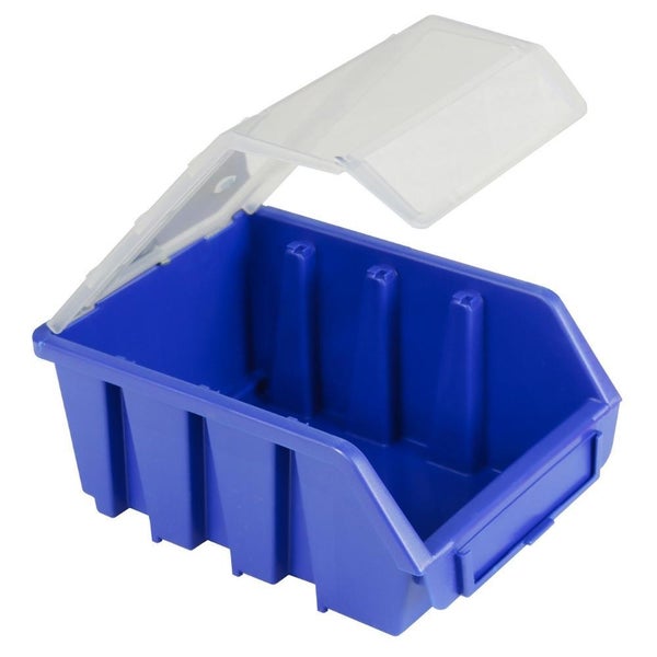 PROREGAL SuperSparSet 20x Sichtlagerbox 2 mit Deckel HxBxT 7,5 x 11,6 x 16,1 cm Polypropylen Blau