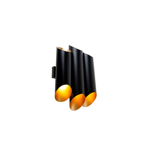 Wandleuchte schwarz mit goldenem Interieur 6 Lichter - Whistle