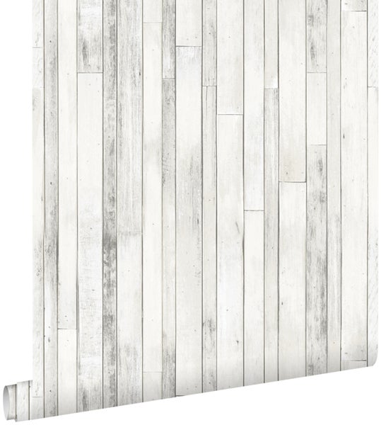 ESTAhome Tapete Holz-Optik Grauweiß - 53 cm x 10,05 m - 138816