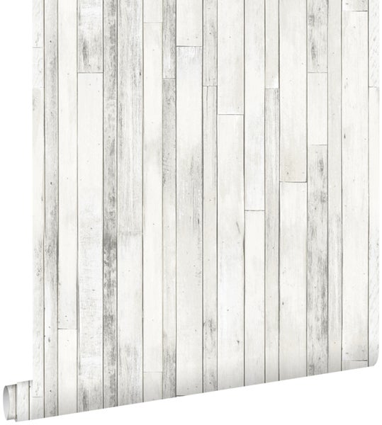 ESTAhome Tapete Holz-Optik Grauweiß - 53 cm x 10.05 m - 138816