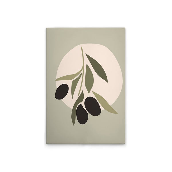 Illustration eines Olivenzweigs auf Leinwand