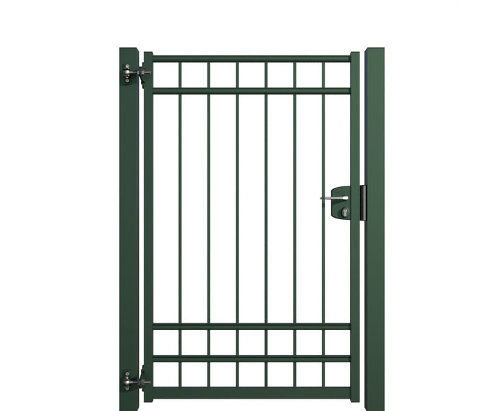 Gartentür aus Metall mit Schloss