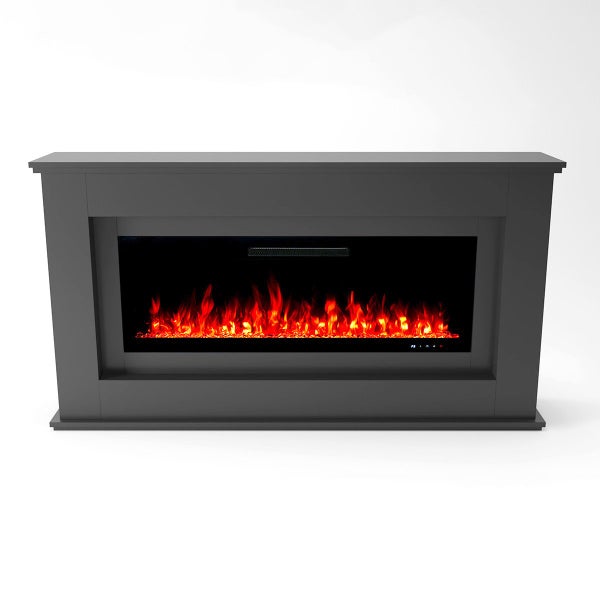Glow Fire Elektrokamin 'Rhea' 127 | LED Standkamin in weiß mit Heizung (1500 W) | HxBxT:  97x178x33 cm