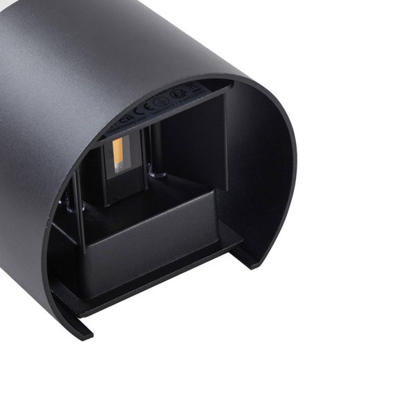 Lindby LED Wandleuchte außen Nivar (spritzwassergeschützt (Modern) in Schwarz aus Metall (1 flammig, ) - Außenwandleuchten Wandlampe Led Außenlampe Outdoor für Außenwand/Hauswand