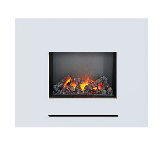 GLOW FIRE Elektrokamin 'Lessing' | Wasserdampf Kamin mit Heizung in weiß als Standkamin | HxBxT: 90x110x35 cm