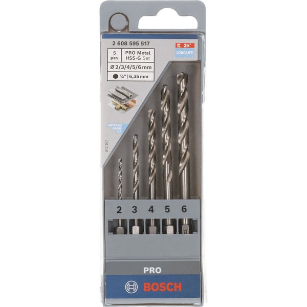 Bosch PRO Metal HSS-G Hex Spiralbohrer-Set 5-tlg. - 2608595517