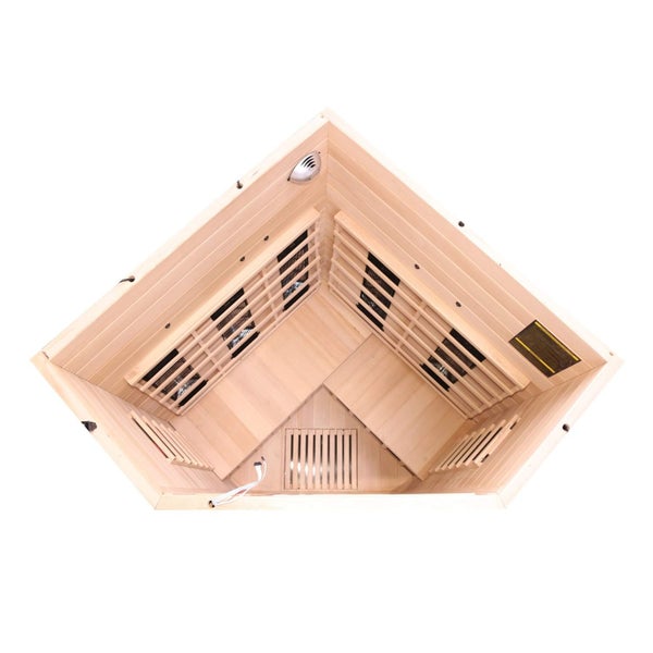 Dewello® Infrarotkabine Infrarotsauna LAKEFIELD 120cm x 120cm inkl. 5 Vollspektrumstrahler, 5 Karbonstrahler, 2 Personen