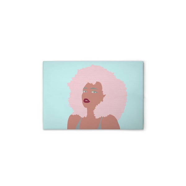 Illustration einer Frau mit Afro auf Leinwand