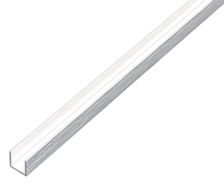Ein U-Profil aus Aluminium als stabiles Konstruktionselement für Heimwerkerprojekte.