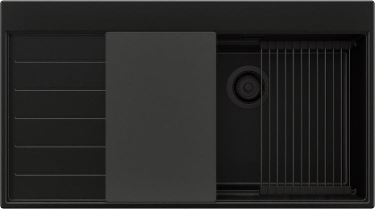 Spülbecken mit Abtropfgestell und Schneidebrett