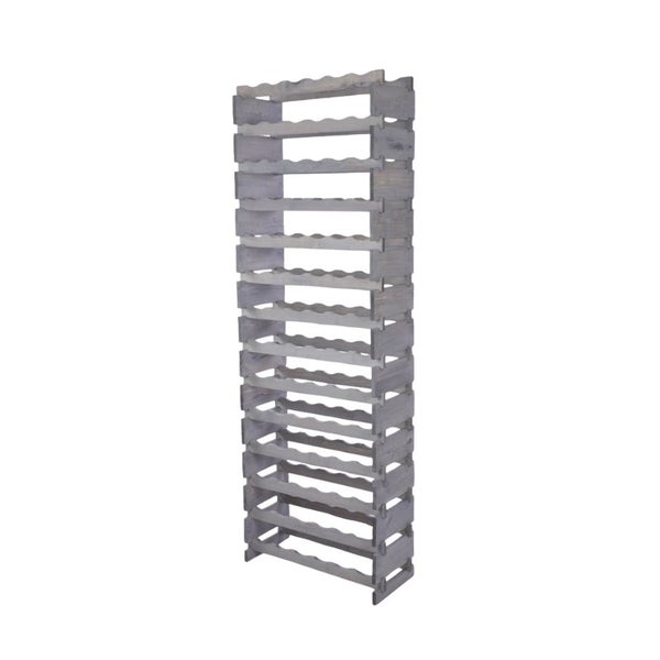Weinregal VINOTECA FLEX PRO HxBxT 191x65x28cm 84 Flaschen auf 14 Ebenen Massives Kiefernholz Grau