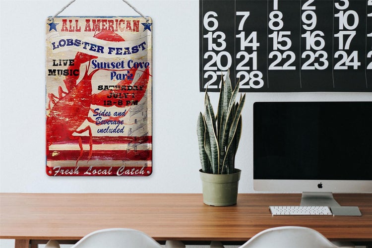 Blechschild Spruch 20x30cm all american lobster feast music
