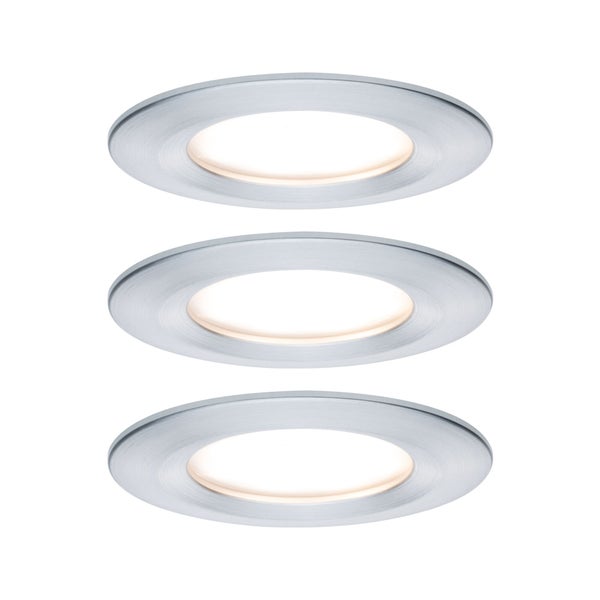 LED Einbauleuchte Nova Coin Basisset starr IP44 rund 78mm Coin 3x6W 3x470lm 230V 2700K Alu gedreht
