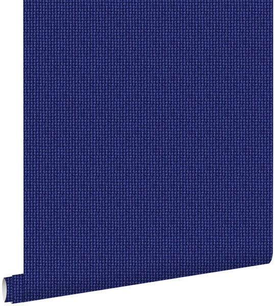 ESTAhome Tapete Stickmuster Blau - 53 cm x 10,05 m - 138134