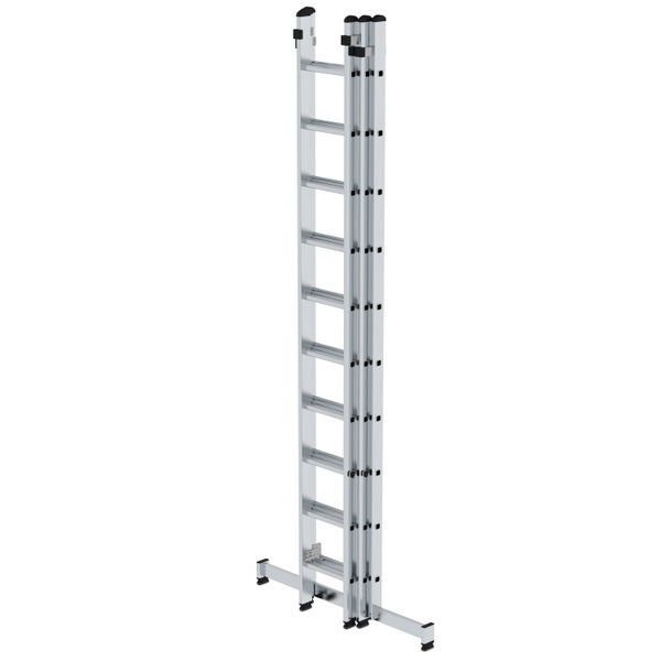 PROREGAL Sprossen-Schiebeleiter 3-Teilig mit Traverse 3 x 10 Sprossen