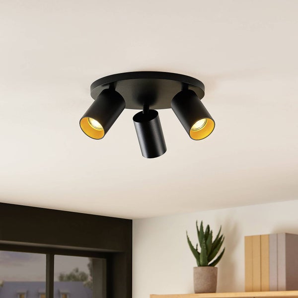 Deckenleuchte mit drei Strahlern aus Metall