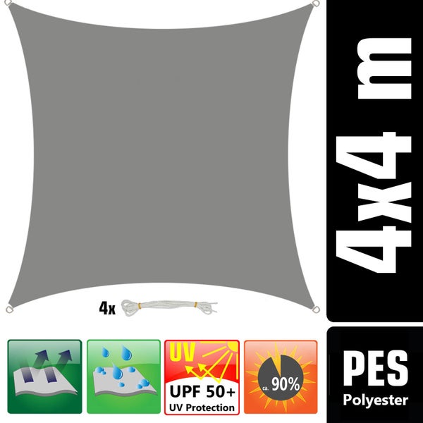 AMANKA 98% UV Schutz: Sonnensegel 4x4 Wasserdicht - Sonnensegel für die Terrasse Segeltuch Sonnenschutz Schattenspender Garten Sonnenschutz Sonnensegel Outdoor Sonnensegel Balkon Segel für Terrasse