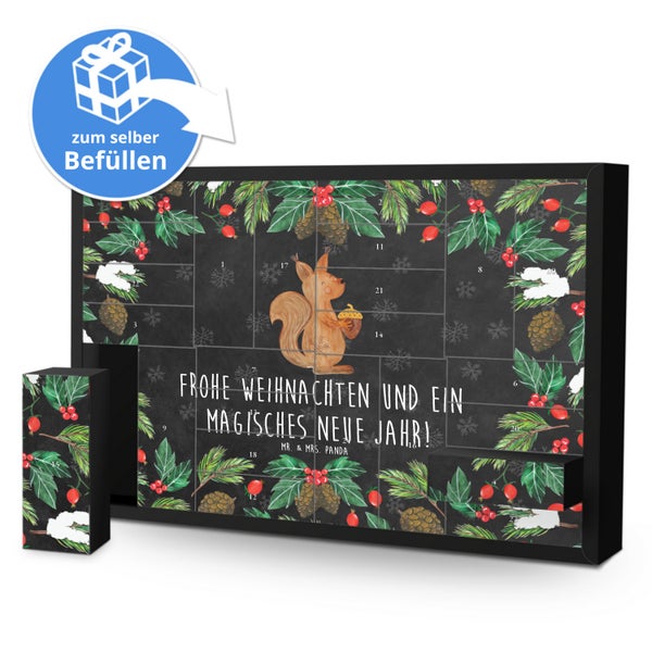 Mr. & Mrs. Panda Befüllbarer Adventskalender Eichhörnchen Weihnachten - Schwarz