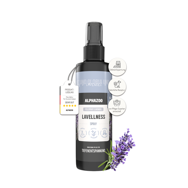 Alpha Zoo Lavellness Fellpflegespray für Hunde und Katzen mit Lavendel