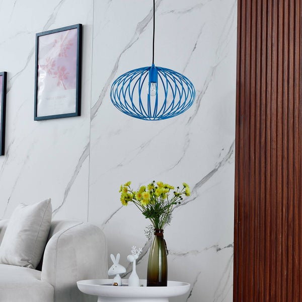 Lindby Pendelleuchte Maivi (Modern) in Blau aus Metall (1 flammig, E27) - Deckenlampe Esstischlampe Hängelampe Hängeleuchte Wohnzimmerleuchte