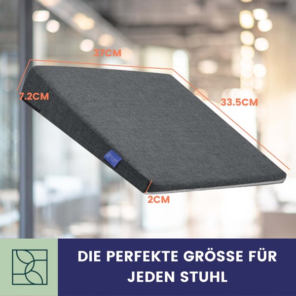 DYNMC you Keilkissen Stuhl - Test SEHR GUT - Sitzkissen Stuhl - Mit Physiotherapeuten Entwickelt - Ergonomisches Sitzkissen Bürostuhl - Sitzerhöhung Erwachsene Entlastet Rücken & Erhöht Sitzkomfort