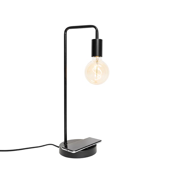 Schreibtischleuchte mit kabelloser Ladefunktion und Glühbirne