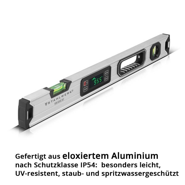 Digitale Wasserwaage DW-600 ST aus Aluminium mit 600 mm Länge