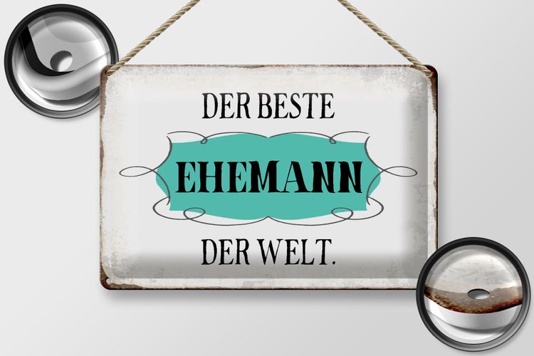 Blechschild Spruch 30x20cm der beste Ehemann der Welt