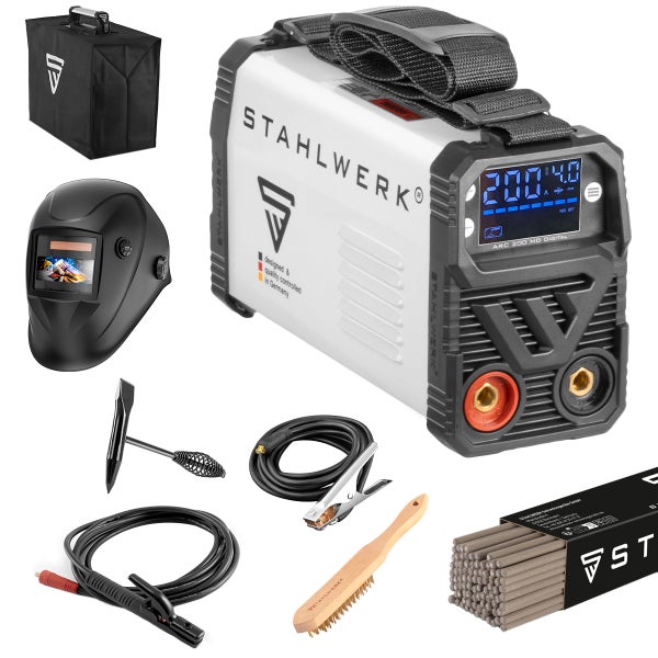 STAHLWERK Schweißgerät ARC 200 MD Digital Vollausstattung - Inverter 200 Ampere