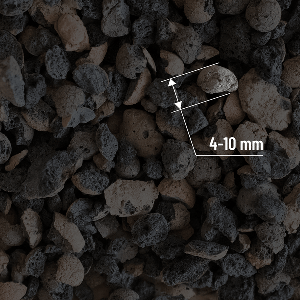 Lavamulch mit einer Körnung von 4 bis 10 Millimeter.