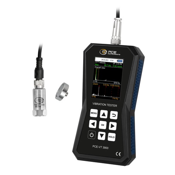 PCE Instruments PCE-VT 3900 Schwingungsmesser 0,0 ... 399,9 m/s² | automatische ISO 10816-3 Bewertung | Datenlogger