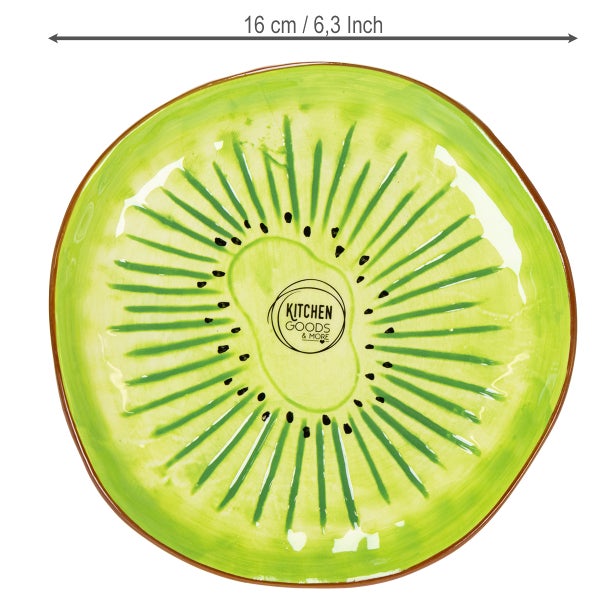 Teller mit Kiwi Design und 16 Zentimeter Durchmesser