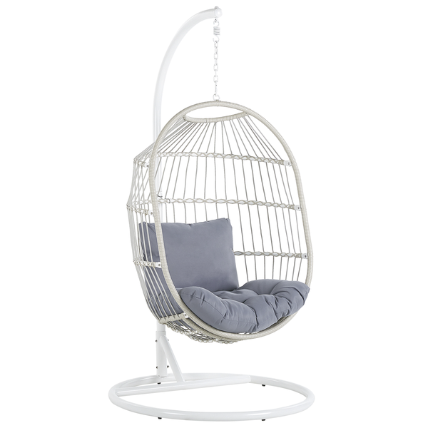 Hängesessel mit Gestell ALBA Polyrattan Weiß