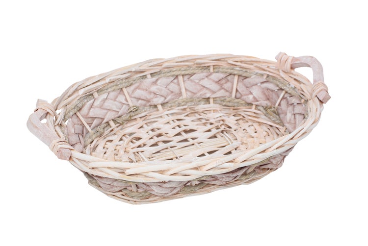 FRANK FLECHTWAREN | Schale Gekalkt, oval, WEIDE, HOLZ, 34 x 28 x 9 cm