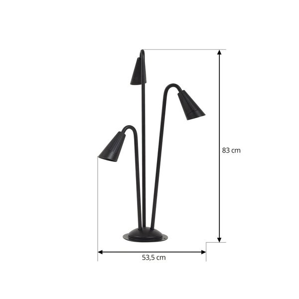 Lindby Außenleuchte Sorvete (Modern) in Schwarz aus Aluminium (3 flammig, GU10) - Wegeleuchte Pollerleuchte Wegelampe Sockelleuchte